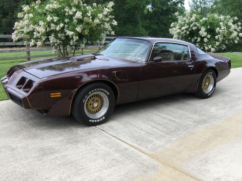 1979 Chevrolet Camaro - This 1979 Pontiac Firebird Trans Am features a distinctive front end, gold mesh wheels, and a hood scoop.