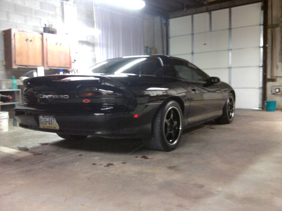 Black 2002 Chevrolet Camaro rear view
