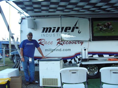 2007 Ford Mustang - Man stands by a trailer with