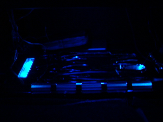Interior with blue accent lighting