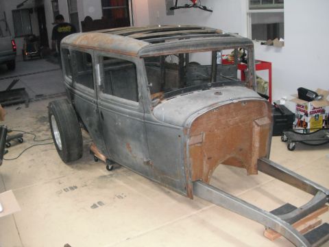1986 Ford Bronco - This 1931 Ford Model A Fordor is undergoing restoration in a garage.