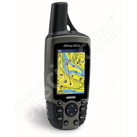 1990 Ford Bronco - A Garmin GPSmap 60CSx handheld GPS device is shown, displaying a topographic map on its screen.