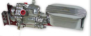 1990 Ford Bronco - A shiny chrome brake booster and master cylinder assembly is shown against a white background.