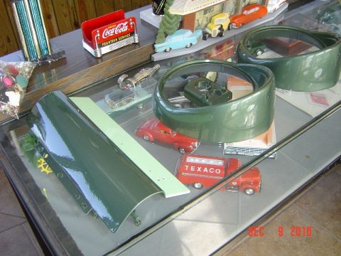 1956 Ford Fairlane - Head light rings and glove box door in final paint