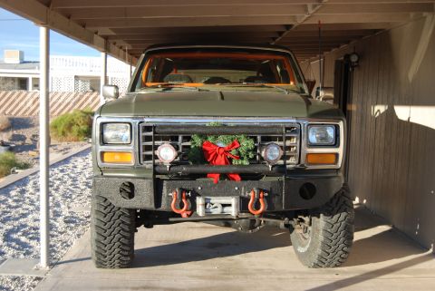 1982 Ford Bronco - This 1982 Ford Bronco is parked under a carport, decorated for the holidays.