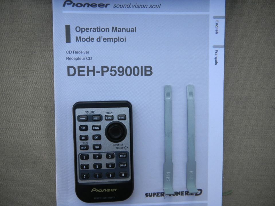 Pioneer DEH-P5900IB car stereo manual, remote, and installation tools