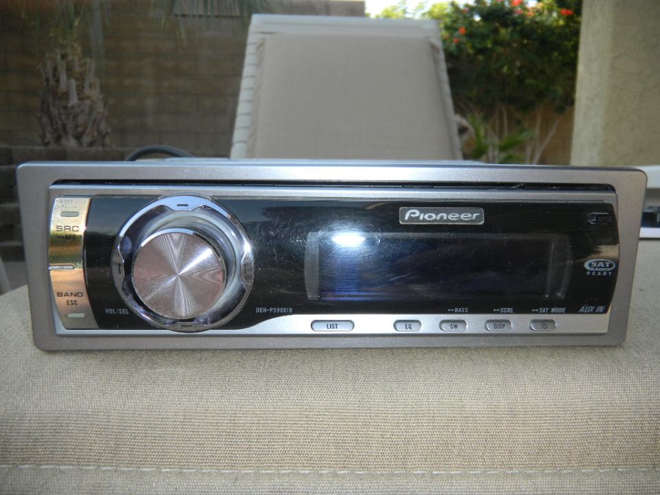 Pioneer car stereo with large volume knob and digital display