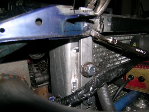 1995 Ford Probe - Custom fabrication and modifications are visible in the engine bay, focusing on the radiator area.
