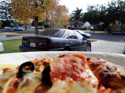 1995 Ford Taurus - A black sedan is parked in a residential driveway, with a plate visible in the foreground.