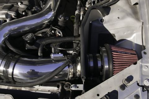 2006 Cadillac STS - Engine bay detail a Spectre air intake system and polished intake piping.
