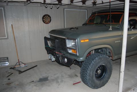 1982 Ford Bronco - This Ford Bronco appears to be from the early 1980s, not specifically 1982, with modifications to its front end.