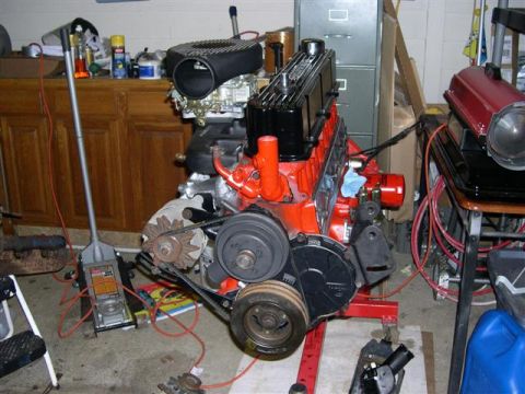 1982 Ford Bronco - The engine nearly ready to install. The alternator got replaced during the actual install.