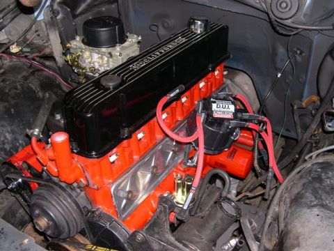 1982 Ford Bronco - My son and I struggled for the better part of a day squeezing this into the bay. I should have just taken the radiator support out. Distrib…