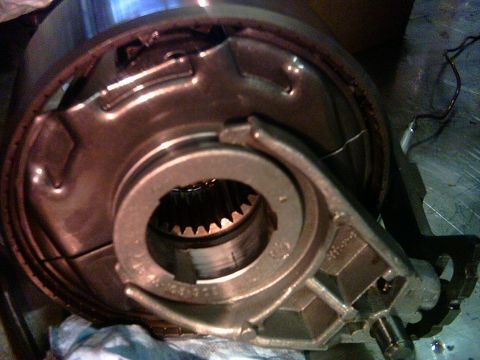 1986 Ford F-150 - This is a close-up view of a metal component, likely from a vehicle's transfer case, showing internal splines.