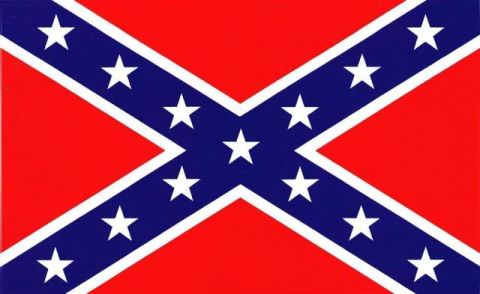 1995 Ford Bronco - A close-up of a Confederate flag, stars and stripes, with a website address visible.