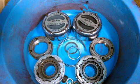 1994 Ford F-150 - Hubs cleaned up and ready to go back in.
