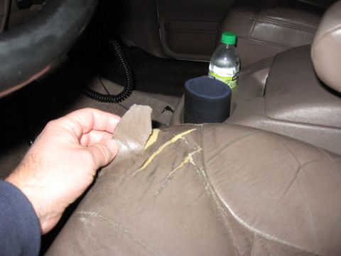 1995 Ford Bronco - Drivers seat tear I've had for many years.