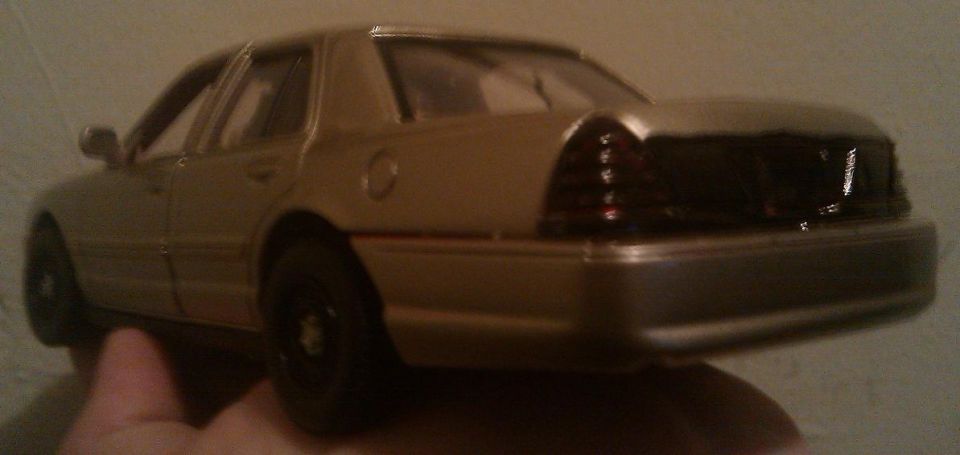 Model car rear view, silver