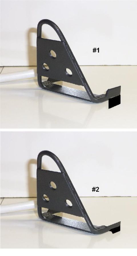 1996 Ford Bronco - Two views of a black metal bracket, each labeled with a number and a website address.