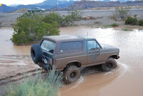 1982 Ford Bronco - This 1982 Ford Bronco is navigating through a muddy, water-filled terrain.