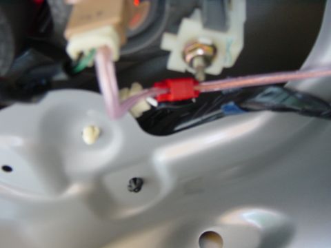 2003 Mazda 6 - Detail of vehicle wiring, showing electrical connectors and cables.