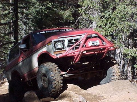 1979 Ford Bronco - This modified 1979 Ford Bronco navigates a challenging off-road course, its capabilities.