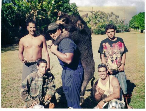 1991 Ford Bronco - Berasis with the hog along with from bottom left clockwise, Bliss, Rooster, Tony, Andy.
