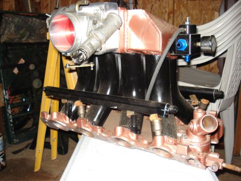 1988 Ford Bronco - Custom engine intake manifold assembly with throttle body and fuel rails.
