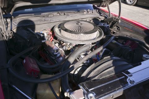 2006 Cadillac STS - The engine bay of a car is visible, showing various components and hoses.