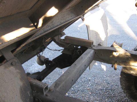 1972 Ford F-250 - Undercarriage view of a 1972 Ford F-250, highlighting the frame and suspension system.