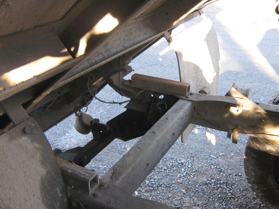 1972 Ford F-250 undercarriage, showing frame and suspension components
