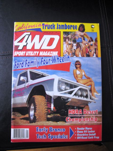 1986 Ford Bronco - Magazine cover for '4WD Sport Utility Magazine' a modified 1986 Ford Bronco and articles on off-road tech.