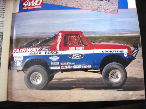 1986 Ford Bronco - This 1986 Ford Bronco is set up for off-road racing with sponsor decals visible.