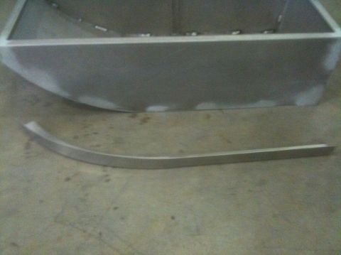 1986 Chevrolet Blazer - Unfinished metal fabrication with a separate curved trim piece.