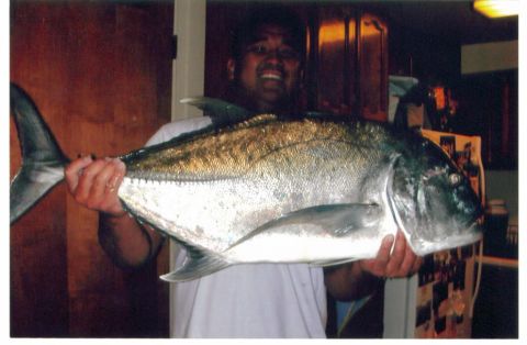 1991 Ford Bronco - My bother in law Ryan Tambalo and his 27lb Ulua he caught diving.