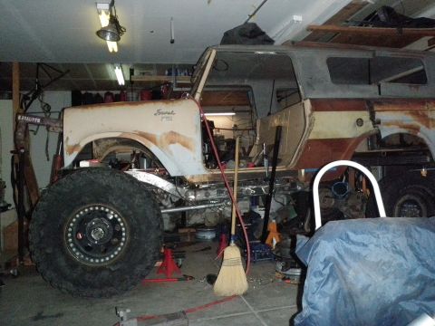 1961 International Scout 800 - This vehicle appears to be a custom build with a Scout body, oversized tires and extensive modifications.