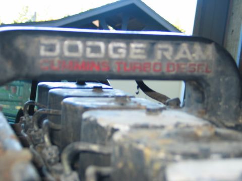 1984 Ford Bronco - Close-up of a Dodge Ram Cummins Turbo Diesel engine manifold.
