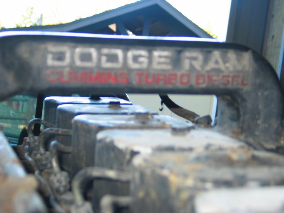 Dodge Ram Cummins Turbo Diesel engine manifold with visible text