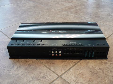 1978 Ford Bronco - An Eclipse car amplifier is shown from the top and rear, displaying its connection ports and branding.