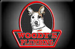 1992 Ford Mustang - Logo for Woody's Plumbing, which includes a dog's head and the company name in red lettering.