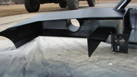 1995 Ford Bronco - Custom metal part with a large circular opening, likely for exhaust or intake.