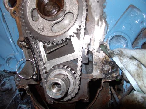 1982 Chrysler New Yorker - Double row chain in place, with MP chain tensioner. See the folder marked MP chain tensioner for install.