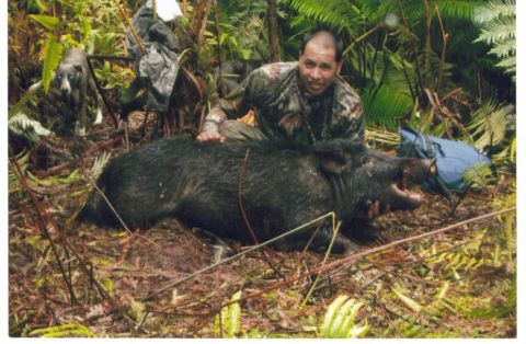 1991 Ford Bronco - Another good bruddah, Keahialaka Balaz aka Rooster now living on the Big Island of Hawaii. Seen here with his very first hog taken with his…