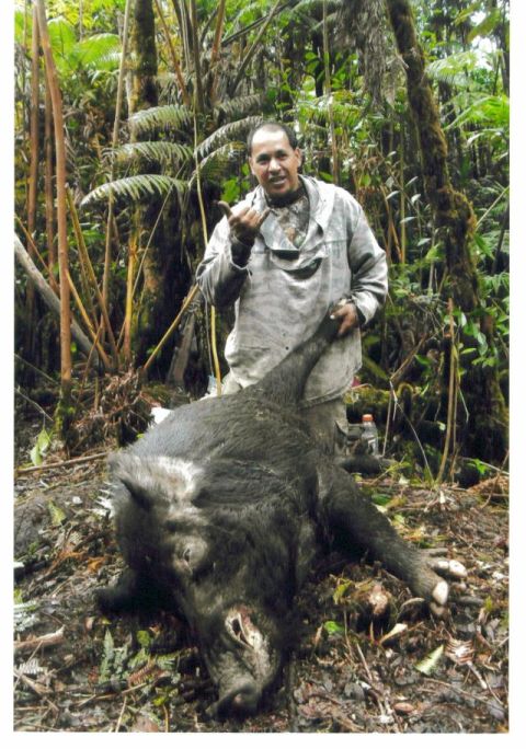 1991 Ford Bronco - Rooster Balaz and his 300 lb Hawaiian Hogzilla. This thing nearly killed them! If Rooster didnt bring his gun that day, that boar would be…