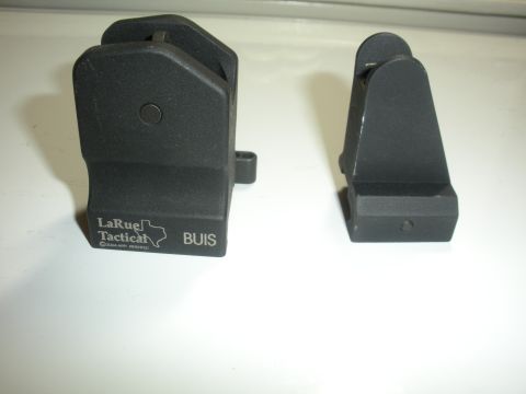 1996 Ford Bronco - Two black LaRue Tactical BUIS sights are shown on a white surface.