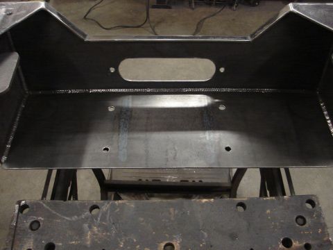 1989 Ford Bronco - Custom steel bumper fabrication in progress, showing welding and mounting points.