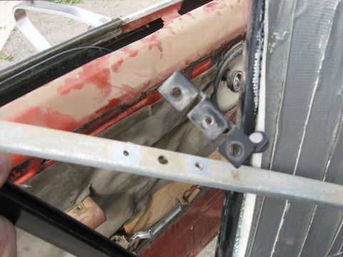 1981 Ford Bronco - Close-up view of the interior door mechanism and speaker assembly.