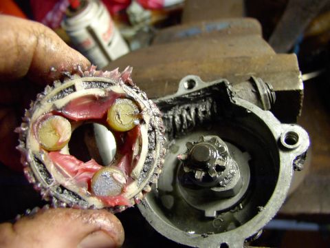 1982 Chrysler New Yorker - Here's teh three used pins loaded up with synthetic wheel bearing grease and about to go back together. Did it work ? Like a charm. Got to…