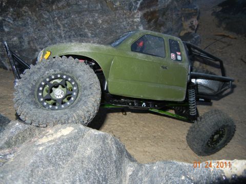 1996 Ford Bronco - RC rock crawler truck navigating rocky terrain, captured on January 24, 2011.