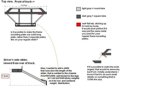 1996 Ford Bronco - This diagram illustrates different parts and potential modifications for an RC car chassis, including sliders and mounting plates.
